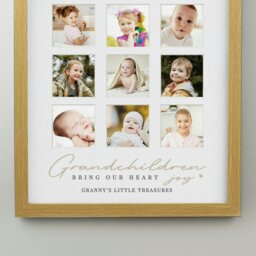 Rackhams Personalised Grandchildren Oak Multi Photo Frame - thumbnail 4