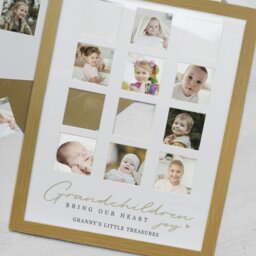 Rackhams Personalised Grandchildren Oak Multi Photo Frame - thumbnail 2