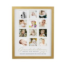 Rackhams Personalised Grandchildren Oak Multi Photo Frame