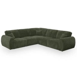 Rackhams Sereno Jumbo Cord Large Corner Sofa Full Back - Khaki - thumbnail 1