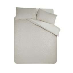 Rackhams Corded Leaves Duvet Cover Set Champagne Gold - Double - Champagne Gold - thumbnail 4