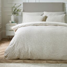 Rackhams Corded Leaves Duvet Cover Set Champagne Gold - Double - Champagne Gold