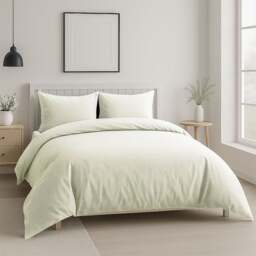 Rackhams Luxury 200TC Duvet Cover And Pillowcase/s Set Bed Linen - Single - Cream