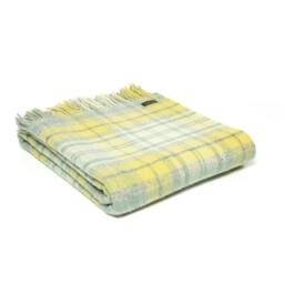 Rackhams All Wool Cottage Check Throw - Ocean - 150x183cm