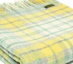Rackhams All Wool Cottage Check Throw - Ocean - 150x183cm - thumbnail 2