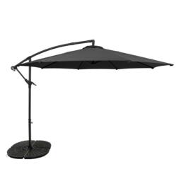 Rackhams Cantilever Parasol 3m With Full Fan Base – Grey - thumbnail 1
