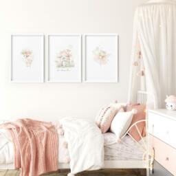Rackhams Art For Nursery Walls - Set of 3 wall art prints - 20 x 30 in / 50 x 76 cm - Polyester Canvas 260 gsm - Canvas wrapped - thumbnail 1