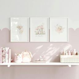 Rackhams Art For Nursery Walls - Set of 3 wall art prints - 20 x 30 in / 50 x 76 cm - Polyester Canvas 260 gsm - Canvas wrapped - thumbnail 3