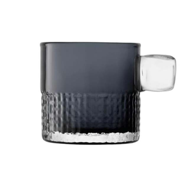 Rackhams LSA Glass Tealight Holder with Handle 9cm Slate - 9cm - 1 - Glass - image 1