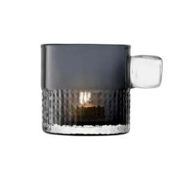 Rackhams LSA Glass Tealight Holder with Handle 9cm Slate - 9cm - 1 - Glass - thumbnail 2
