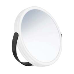 Rackhams Matt Black Double Sided LED Mirror - Freestanding with Swivel Stand 7x Magnification Rechargable Battery Bathroom Table Mirror - thumbnail 1