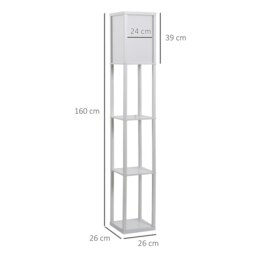 Rackhams Floor Lamp Reading Lamp with 3-Tier Storage Shelf White - thumbnail 4
