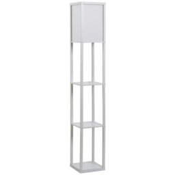 Rackhams Floor Lamp Reading Lamp with 3-Tier Storage Shelf White - thumbnail 2