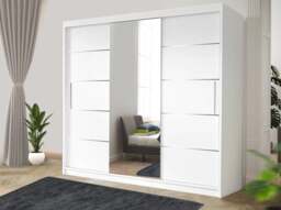Rackhams Stylish Bedroom Sliding Wardrobe - comes in White/Grey/Black/Oak and Width 150cm/180cm/203cm/250cm - 150cm - White - thumbnail 2