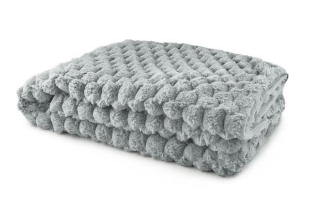 Rackhams Lush Faux Rabbit Fur Throw - Silver - 127x152cm - image 1