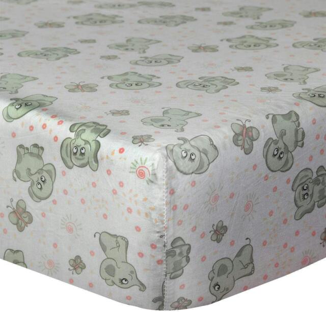 Rackhams Nursery Happy Elephant Crib Fitted Sheet - One Size