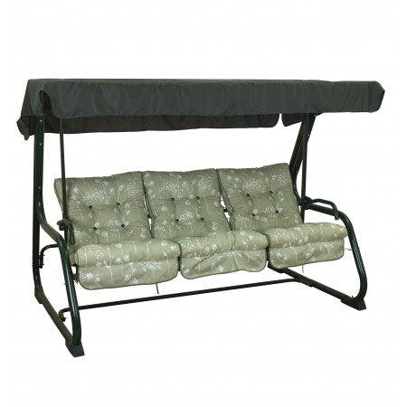Rackhams Pendulum 3 Seater Garden Hammock Swing with Cushions - Convertible Bed - Renaissance Sage - 190(L) x 160 (W) - image 1
