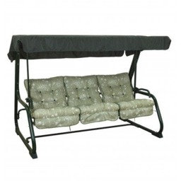 Rackhams Pendulum 3 Seater Garden Hammock Swing with Cushions - Convertible Bed - Renaissance Sage - 190(L) x 160 (W) - thumbnail 1