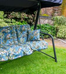 Rackhams Pendulum 3 Seater Garden Hammock Swing with Cushions - Convertible Bed - Renaissance Sage - 190(L) x 160 (W) - thumbnail 6