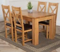Rackhams Dakota Small Oak Dining Table with Berkeley Oak Chairs - Natural Oak - 4 chairs - thumbnail 3