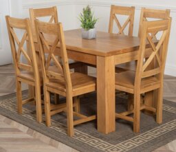 Rackhams Dakota Small Oak Dining Table with Berkeley Oak Chairs - Natural Oak - 4 chairs - thumbnail 4