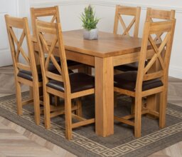 Rackhams Dakota Small Oak Dining Table with Berkeley Oak Chairs - Natural Oak - 4 chairs - thumbnail 5