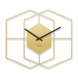 Rackhams Addison Large Wall Clock Quartz Hexagonal Geometric Painted Metal 55cm - thumbnail 1