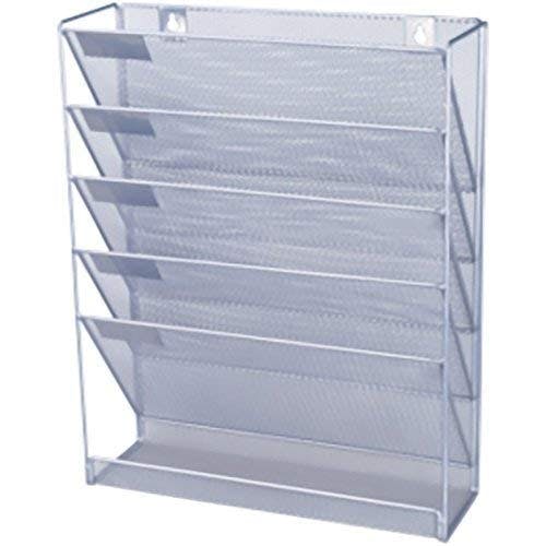 Rackhams Mesh Wall Literature Holder Magazine Hanging File - Home/Office Organizer (Choose Color from Drop Down menu) - Silver - image 1