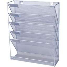 Rackhams Mesh Wall Literature Holder Magazine Hanging File - Home/Office Organizer (Choose Color from Drop Down menu) - Silver - thumbnail 1