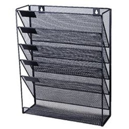 Rackhams Mesh Wall Literature Holder Magazine Hanging File - Home/Office Organizer (Choose Color from Drop Down menu) - Silver - thumbnail 2