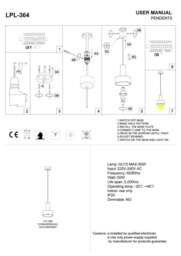 Rackhams 5 Watt Black & Gold Pendant Light Fixture - thumbnail 4