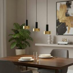 Rackhams 5 Watt Black & Gold Pendant Light Fixture - thumbnail 3