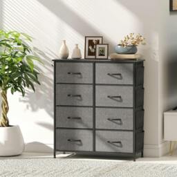 Rackhams Chest of Eight Fabric Drawers - Charcoal Grey - thumbnail 2