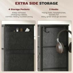 Rackhams Chest of Eight Fabric Drawers - Charcoal Grey - thumbnail 4