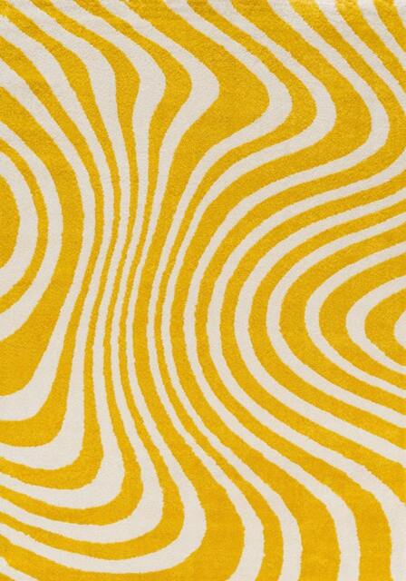 Rackhams Joli Striped Yellow & White Rug - 200X290 cm - image 1