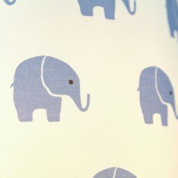 Rackhams Blue Elephants Children's/Kids White Cotton Fabric Bedroom Lamp or Pendant Shade - thumbnail 4