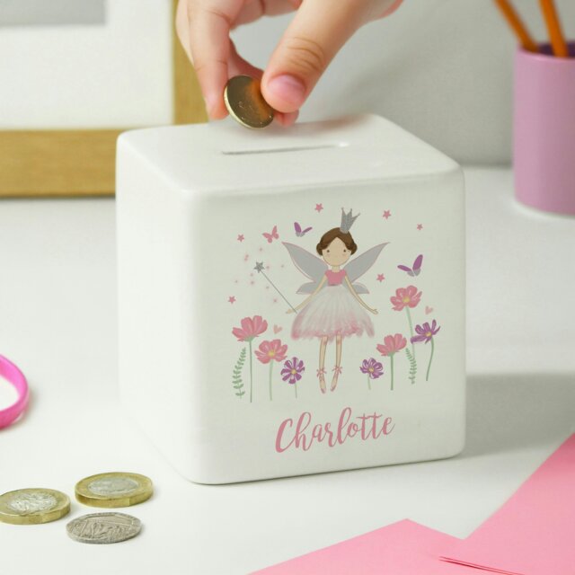 Rackhams Personalised Fairy Princess Ceramic Money Box - image 1