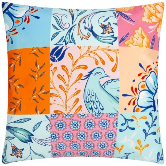 Rackhams Azzar Floral Outdoor Cushion Cover - Multicoloured - 43cm x 43cm - Multicoloured - 100% Polyester - image 1