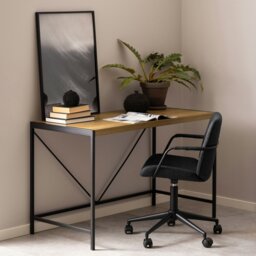 Rackhams Bahamas Office Desk and Black and Oak - 1 - Black and Natural - 60 - thumbnail 4