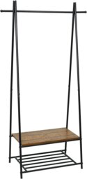 Rackhams Industrial Coat Rack with Shoe Storage – Freestanding Clothes Stand with Hat Hooks - thumbnail 5