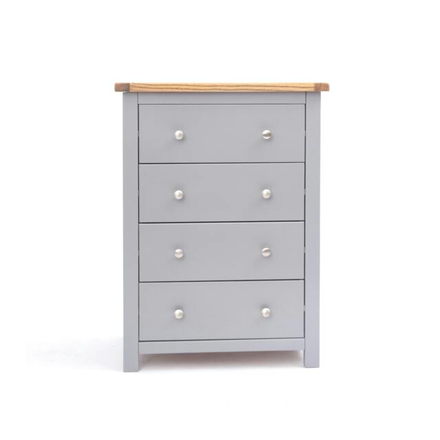 Rackhams Mirano 4 Drawer Chest of Drawers Chrome Knob - Grey - image 1