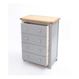 Rackhams Mirano 4 Drawer Chest of Drawers Chrome Knob - Grey - thumbnail 4