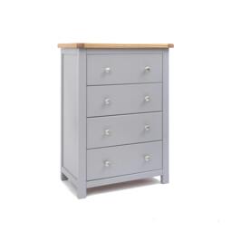 Rackhams Mirano 4 Drawer Chest of Drawers Chrome Knob - Grey - thumbnail 2