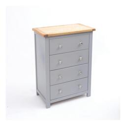 Rackhams Mirano 4 Drawer Chest of Drawers Chrome Knob - Grey - thumbnail 3