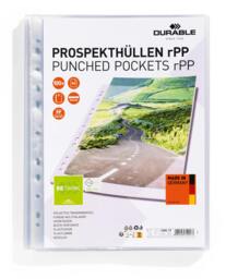 Rackhams Recycled Punched Pocket PREMIUM Sleeve Wallets - Box of 100 - A4 Clear - thumbnail 1