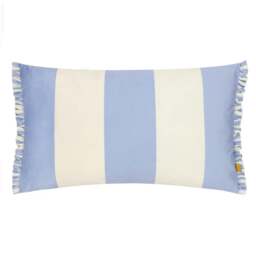 Rackhams Araya Velvet Striped Cushion Cover - Blue - 30cm x 50cm - Blue - 100% Polyester