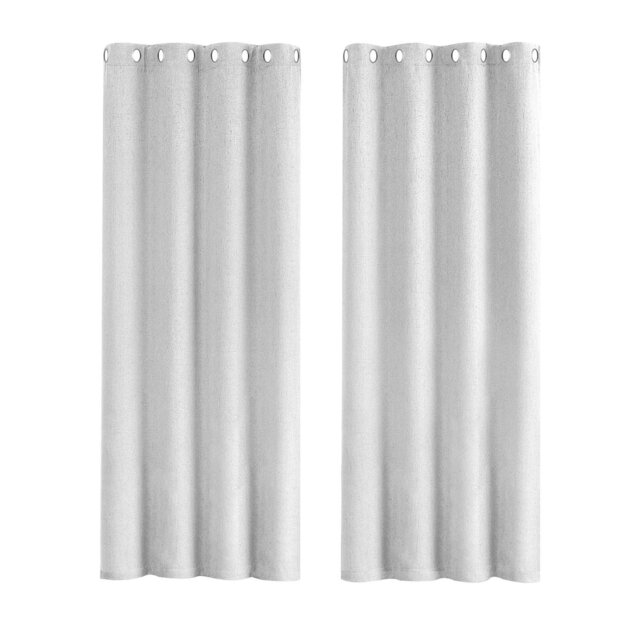Rackhams Off White Lined Blackout Eyelet Curtains - 46 x 54 Inch Drop - 2 Panel - image 1