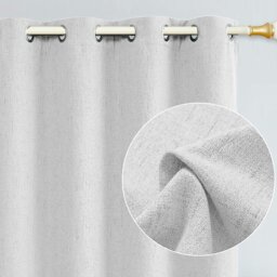 Rackhams Off White Lined Blackout Eyelet Curtains - 46 x 54 Inch Drop - 2 Panel - thumbnail 2