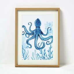 Rackhams Set of 3 Blue Sea Animal Wall Art - thumbnail 3