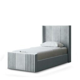 Rackhams Elara Ottoman Bed with Winged Panel Headboard - Silver - Single / 3ft - thumbnail 2